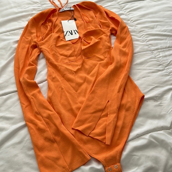 ZARA tangerine bodysuit - Picture 2 of 5